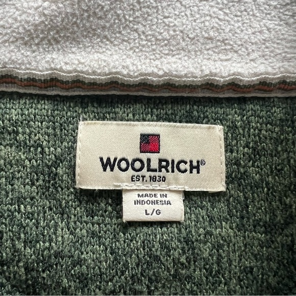 Woolrich Men's Green Quarter-Zip Sweater fleece size Large - Picture 2 of 6